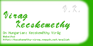 virag kecskemethy business card